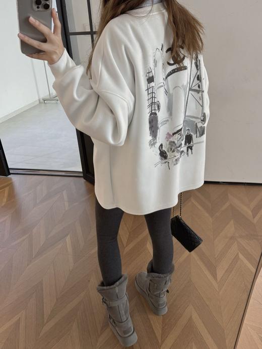 限定款涂鸦素描加绒卫衣 商品图7