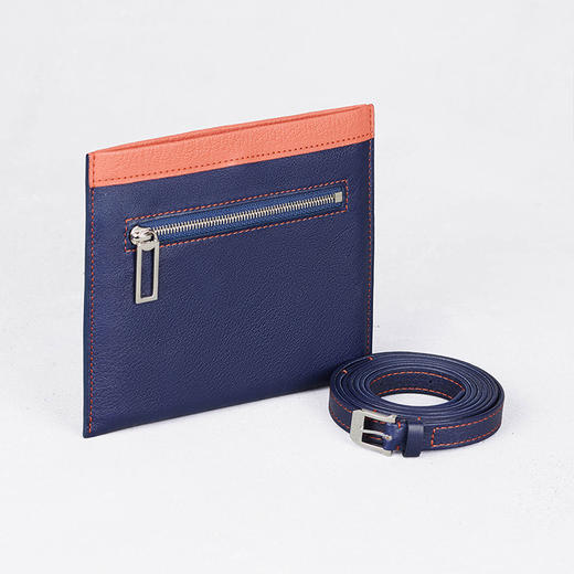 【Camille Fournet】湛蓝色牛皮扁平袋（小号） 商品图2