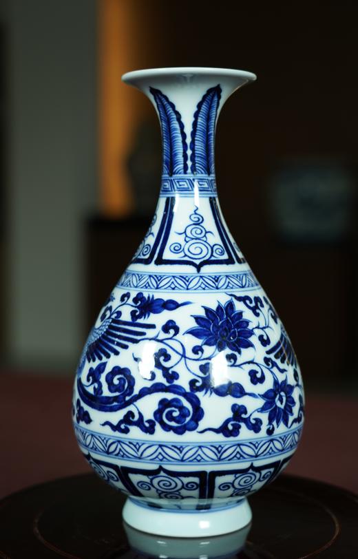 元青花双凤纹玉壶春瓶 商品图0