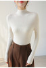 100%美利奴羊毛针织衫 轻盈无压 暖软热感 无缝一体成型  水波纹肌理 气质半高领 米思阳2025秋冬新款  舒适保暖 高弹力针织打底衫5016 商品缩略图0