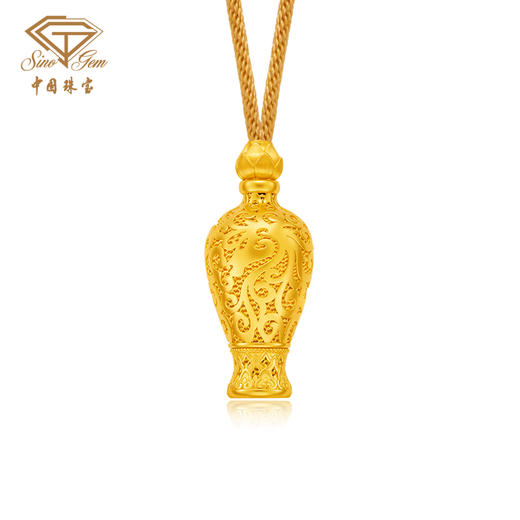 「美好金-马年贺岁金」马佑平安足金吊坠 古法黄金生肖套链可抽拉绳链 商品图0