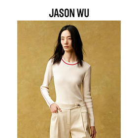 【JASON WU】秋冬新款后背镂空含羊毛上衣针织套头衫女