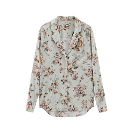 (桑蚕丝)【JASON WU】25年秋季新款真丝童话精致印花睡衣式上衣衬衫 商品图3