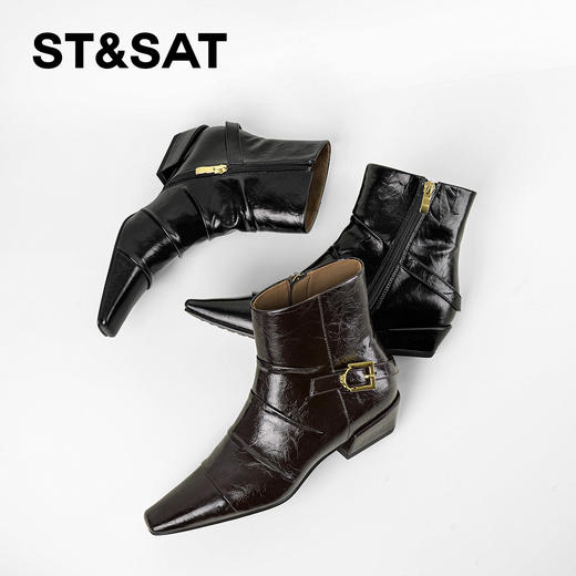 【绒里可选】星期六摩登褶皱设计优雅切尔西SSD4116YCD/SSD4118YG4 商品图5