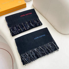 驴家 2025新款 秋冬男女士羊绒围巾 星空logo渐变蓝 （DSX）