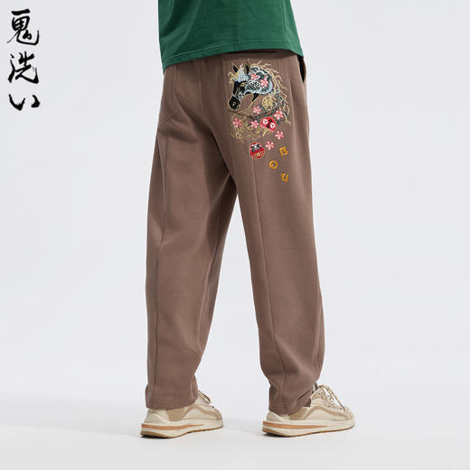 ONIARAI/鬼洗26春季棒系列马年趣味填充宽锥形针织长裤男 N540183 商品图1