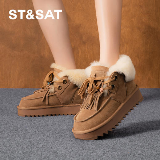 星期六波西米亚风厚绒保暖雪地靴SSD411A553 商品图2
