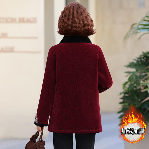 XK 9809妈妈装冬装外套加厚保暖休闲毛呢外套加绒 商品图2