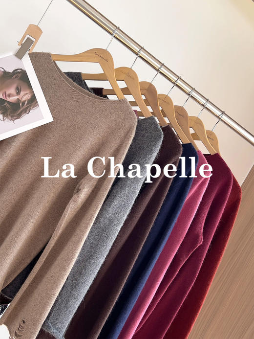 会员福利【兔毛/绵羊毛+镂空钩边】拉夏贝尔/La Chapelle舒适亲肤不扎~高品质羊毛衫！时髦圆领毛衣 商品图2