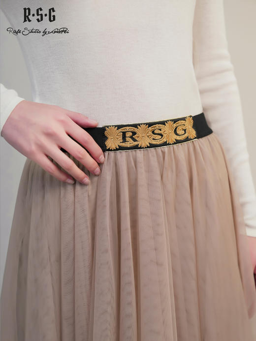 郭培成衣RSG「双生纱梦」网纱裙半身裙垂坠中长款a字大摆裙2025女 商品图1