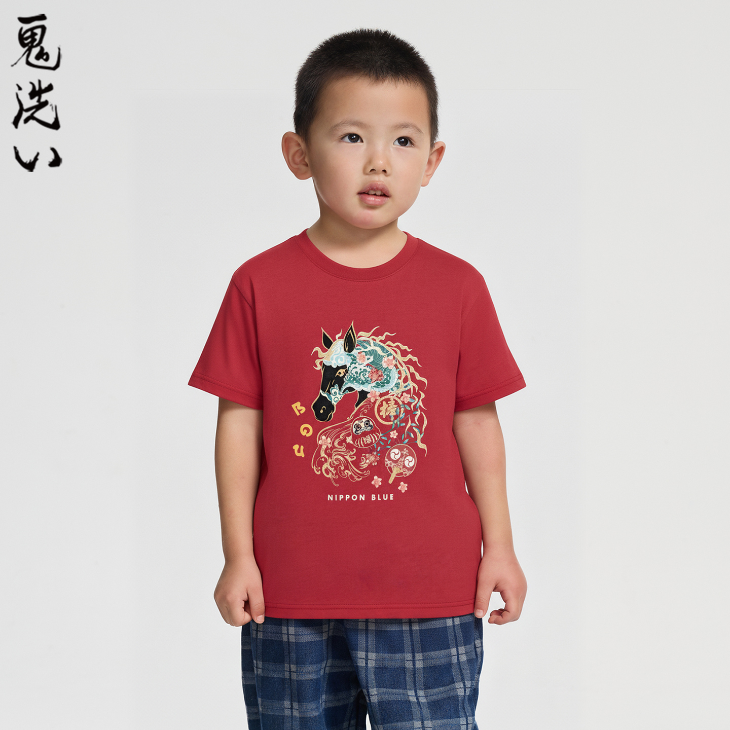 ONIARAI/鬼洗 26春季棒系列马年趣味达摩填充短袖男女童 NK840294