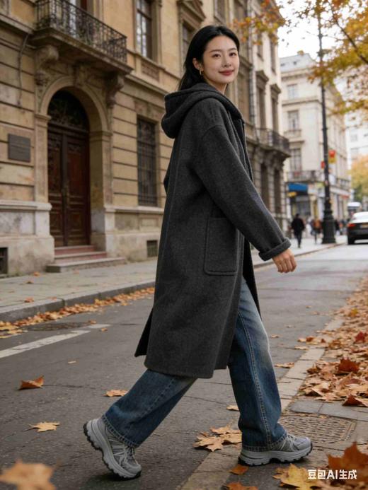 582531带帽系绳羊绒大衣 商品图14