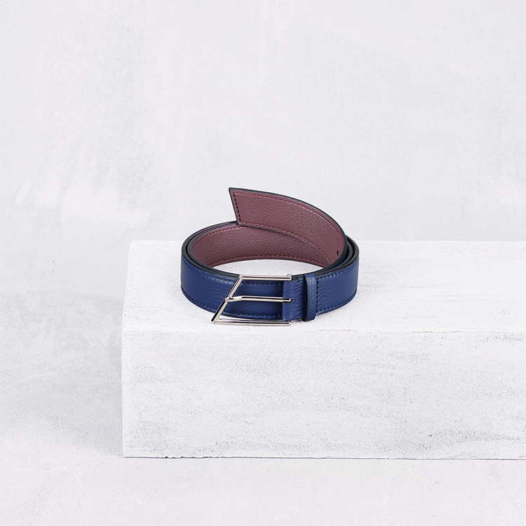 【Camille Fournet】蓝色牛皮切角扣皮带