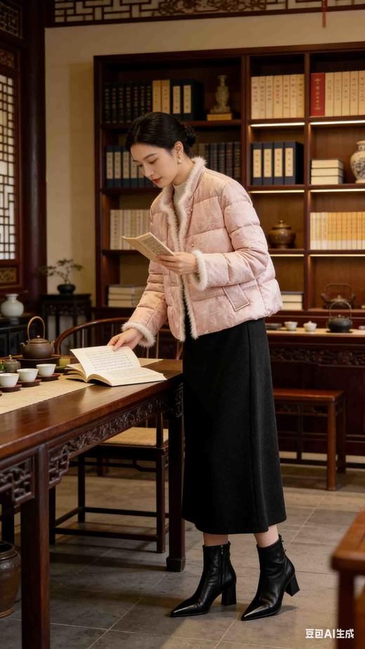 立领水貂边羽绒服589903,均码 国风 商品图5