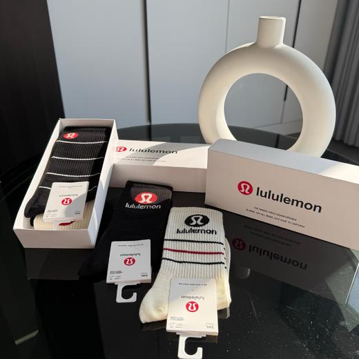 盒装，lulu长袜潮袜时尚百搭🔥新款四季新款中筒纯棉袜子 商品图0