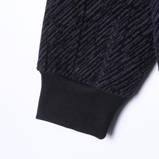 SDSA男士秋冬新款痞帅男装潮牌绒毛线条斜拉链连帽卫衣外套时尚 商品图3