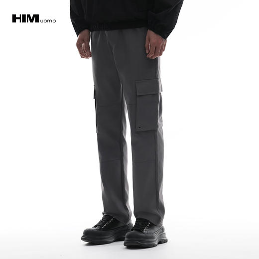 HIM漢崇 舒适宽松休闲裤潮流工装大口袋抽绳百搭长裤男 2025秋季 商品图0