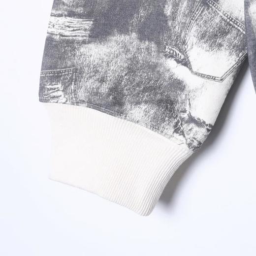 SDSA男士秋冬新款痞帅男装时尚扎染拼接翻领卫衣百搭时尚套头上衣 商品图3