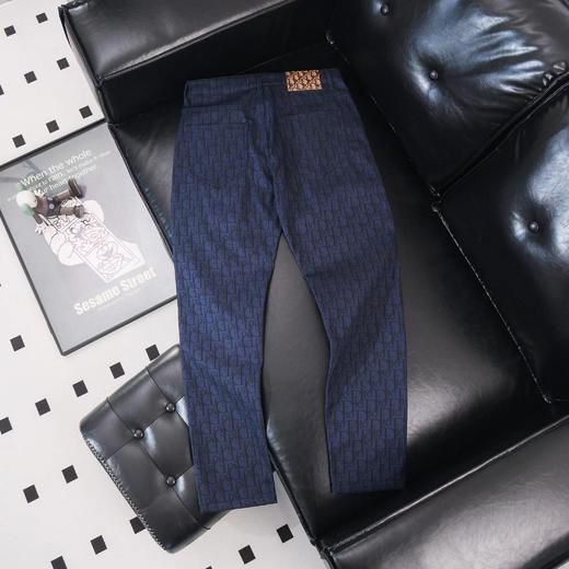 D1216100秋冬新款限定老花暗纹提花满印高街宽松直筒加绒休闲裤长裤 商品图1