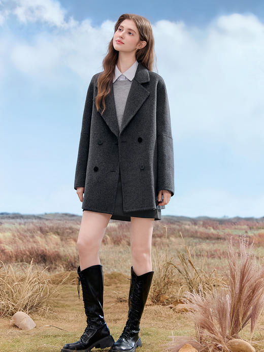 【百图lulu定制】【十年双面呢】 经典西装翻领  绵羊毛呢子外套 一手长 双面呢 商品图10