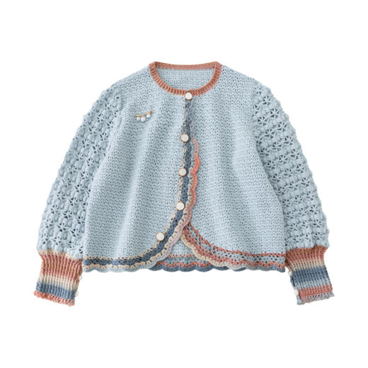 苏苏姐家吟边开衫手工DIY编织羊毛线钩针毛线团自制材料包 商品图4