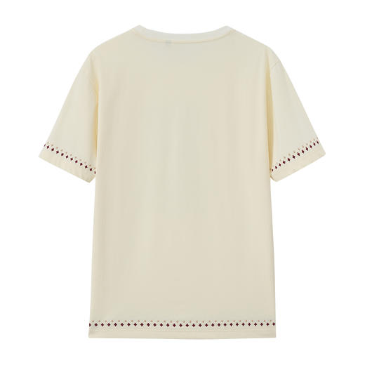 ONIARAI/鬼洗26春季新品拓印风腰果花编织休闲短袖T男 B840292 商品图4