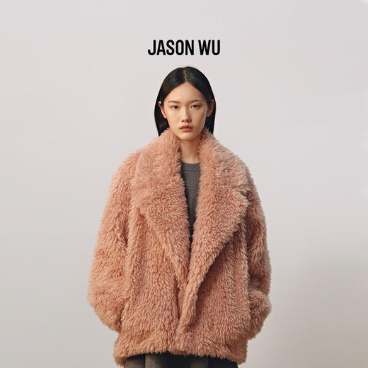 【JASON WU】(多色)【JASON WU】(多色)秋冬新款环保皮草翻领茧形大衣外套女保暖 商品图0