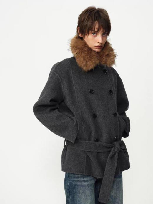 Evistub girls/E-5DWT1429/绵羊毛排扣双面呢大衣 商品图0