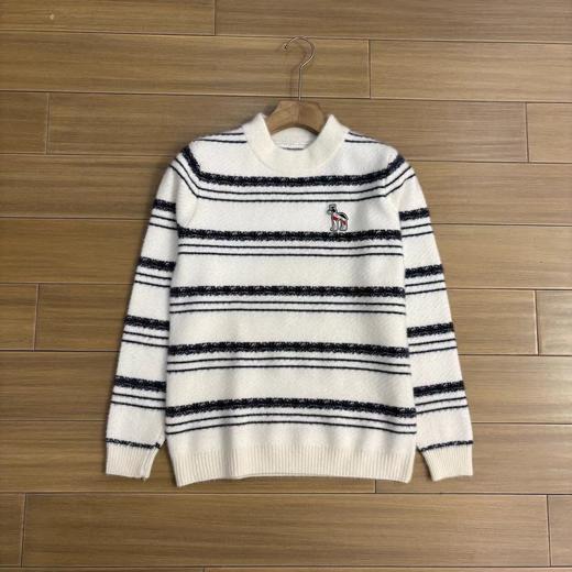 D121645秋冬款百搭内里男士条纹圆领针织毛衣 商品图5