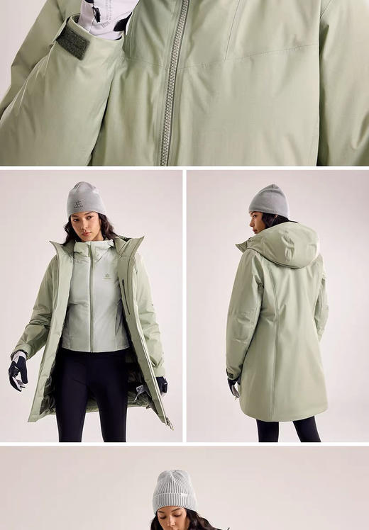 凯乐石女士600蓬中长连帽羽绒服121601 商品图1