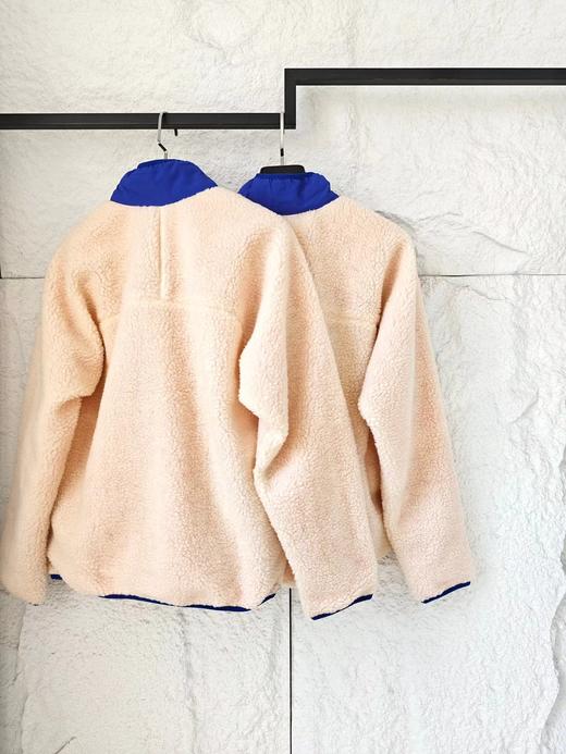 D121674拼色复古保暖叠穿柔软立领外套抓绒衣 商品图4