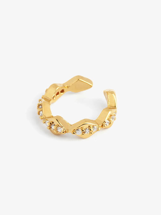 订购6周到｜Leo Sedim-EUCLIDE-金色 锆石 单只 耳夹［法国设计师］ 商品图0