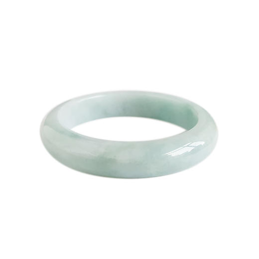 【天然正品】A货翡翠天然正桩细腻糯种浅绿色56号翡翠手镯  021225NJM35特价：520 商品图0