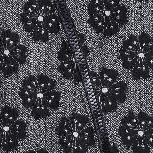 SDSA男士秋冬新款痞帅男装潮牌时尚满印花朵斜拉链连帽卫衣百搭 商品图2