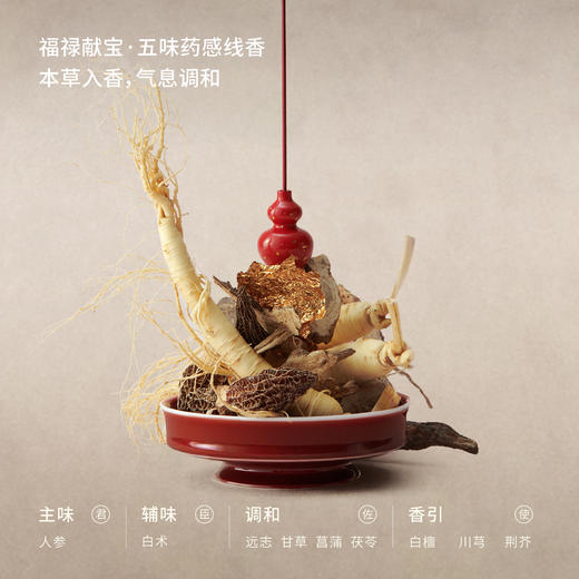 呈白 福禄献宝·五味·药感线香单盒 商品图2