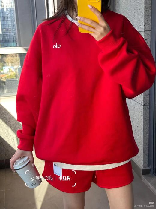 D121692秋冬新款中国红圆领加绒卫衣男女同款 商品图10