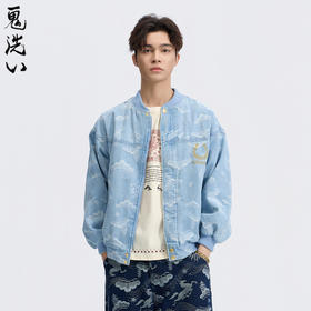 ONIARAI/鬼洗26春季马纹松叶提织金马蹄棒球领牛仔外套男 B340250