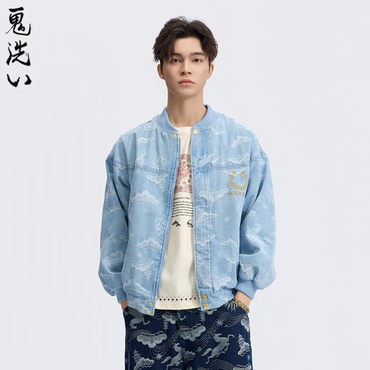 ONIARAI/鬼洗26春季马纹松叶提织金马蹄棒球领牛仔外套男 B340250 商品图0