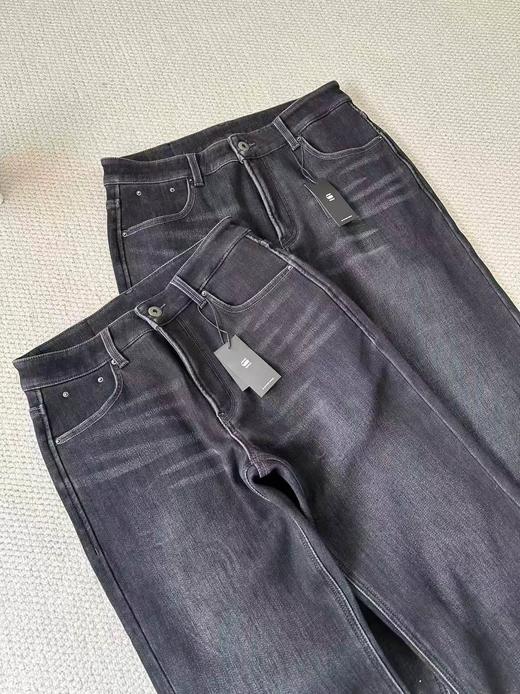 D121684宽松直筒修饰腿型25冬新款男士加绒牛仔长裤 商品图2