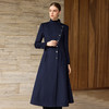 IWY/藏青色羊毛呢子大衣秋冬新款高级感气质通勤职业装外套女WC367 商品缩略图2