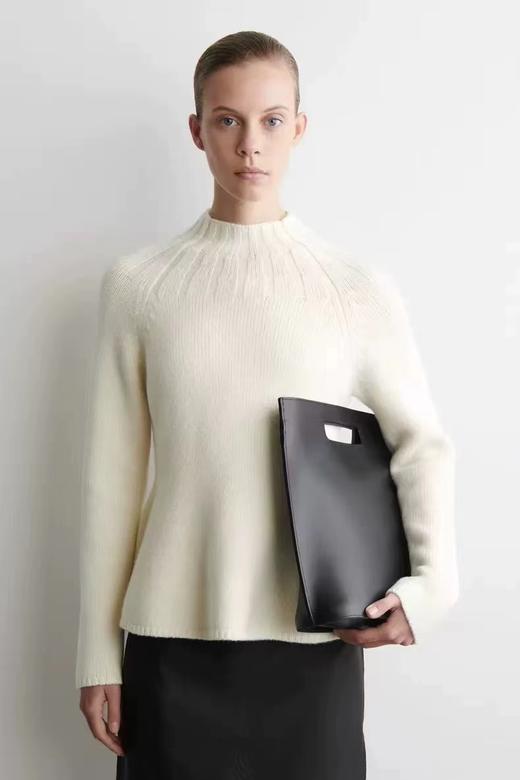 D121626半高领荷叶边针织衫女2025秋冬新款套头毛衣 商品图3