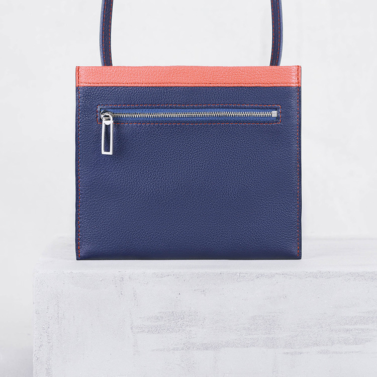 【Camille Fournet】湛蓝色牛皮扁平袋