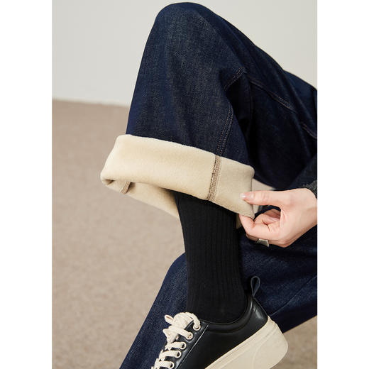 【一条过冬！厚绒直筒！两种裤长】逸阳冬季保暖加绒加厚宽松直筒牛仔裤8830V 商品图11