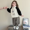 Laffey & Monkey儿童【加绒】冬款防风套装女童撞色运动卫衣套装宝宝条纹休闲棉服80-150 商品缩略图3
