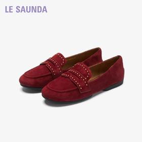 莱尔斯丹圆头休闲低跟乐福单鞋6T12602-DRS