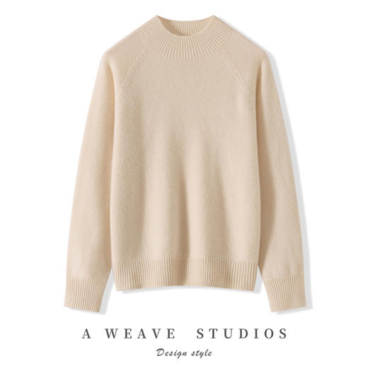 【清河羊毛羊绒专场】鹿展Z229女士一线成衣插肩半高领羊绒衫 商品图6