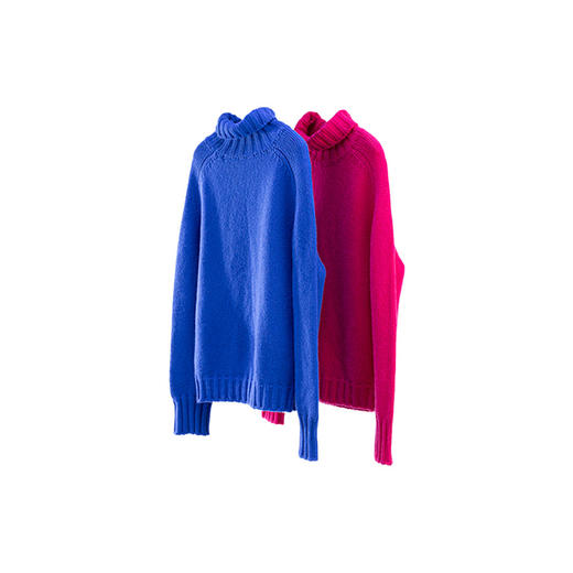 特绽放827朵/纯羊毛衫女多色高领套头毛针织衫宽松毛衣内搭冬新款 商品图4