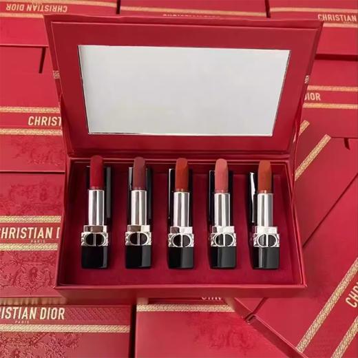 Dior/迪奥烈焰蓝金口红五件套1.5g*5只礼盒装 送礼袋  A-5624（效期28-5） 商品图2