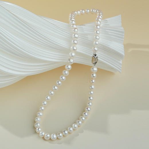 佐奈美（SANAMI）S925银 轻奢银近圆淡水珍珠项链 商品图2