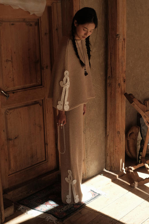 手工盘结｜羊绒粗棒针长裤｜藏地｜无尽结 商品图7